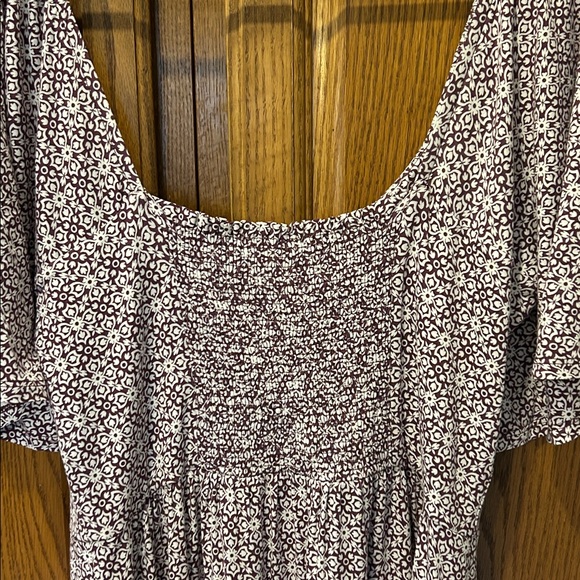 Boden Smock Detail Jersey Maxi Dress Berry Floret Tile - Picture 10 of 13